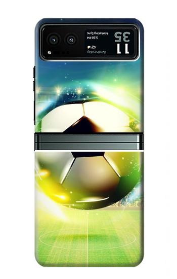 W3844 Glowing Football Soccer Ball Case Cover Custodia e Flip Case per Motorola Razr 40