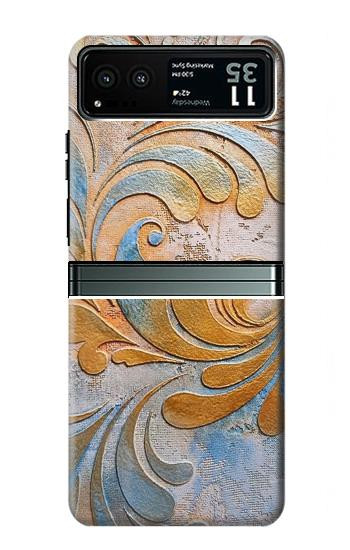 W3875 Canvas Vintage Rugs Case Cover Custodia e Flip Case per Motorola Razr 40