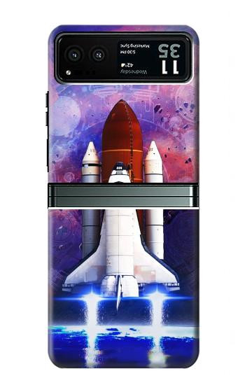 W3913 Colorful Nebula Space Shuttle Case Cover Custodia e Flip Case per Motorola Razr 40