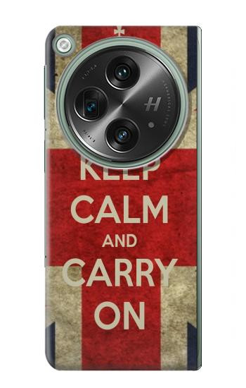 W0674 Keep Calm and Carry On Case Cover Custodia e Flip Case per OnePlus OPEN