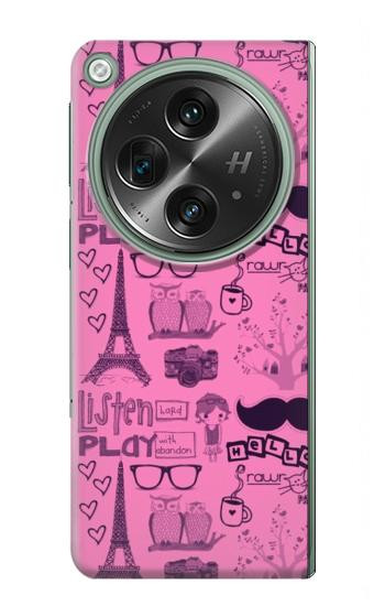 W2885 Paris Pink Case Cover Custodia e Flip Case per OnePlus OPEN