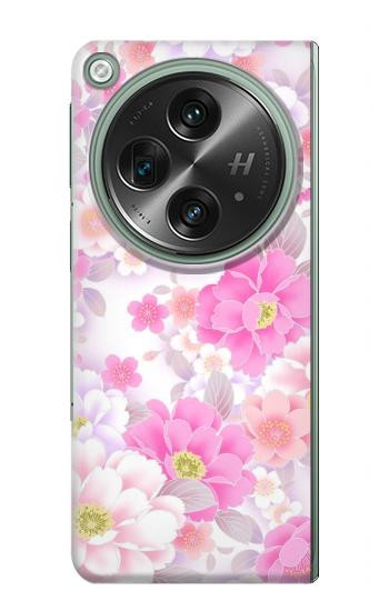 W3036 Pink Sweet Flower Flora Case Cover Custodia e Flip Case per OnePlus OPEN