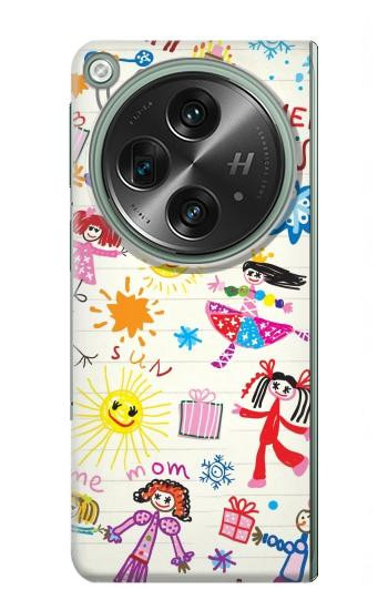 W3280 Kids Drawing Case Cover Custodia e Flip Case per OnePlus OPEN