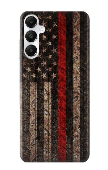 W3804 Fire Fighter Metal Red Line Flag Graphic Case Cover Custodia e Flip Case per Samsung Galaxy A05s
