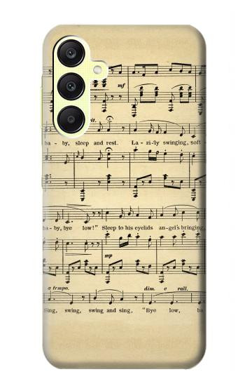 W2504 Vintage Music Sheet Case Cover Custodia e Flip Case per Samsung Galaxy A25 5G