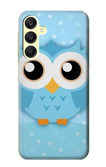 W3029 Cute Blue Owl Case Cover Custodia e Flip Case per Samsung Galaxy A25 5G