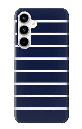 W2767 Navy White Striped Case Cover Custodia e Flip Case per Samsung Galaxy A35 5G