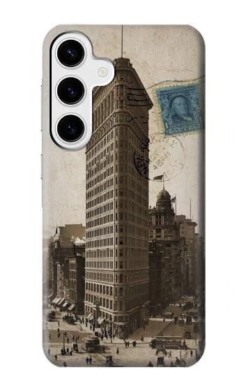 W2832 New York 1903 Flatiron Building Postcard Case Cover Custodia e Flip Case per Samsung Galaxy S24 Plus