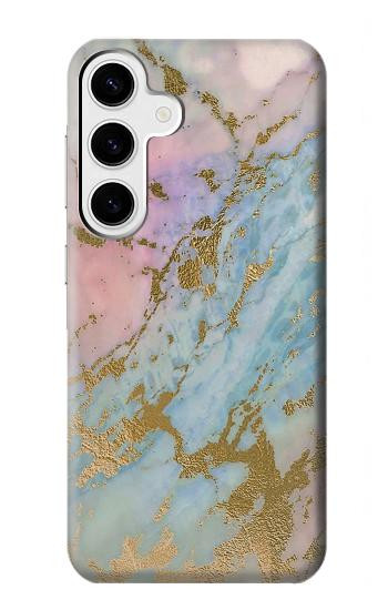 W3717 Rose Gold Blue Pastel Marble Graphic Printed Case Cover Custodia e Flip Case per Samsung Galaxy S24 Plus