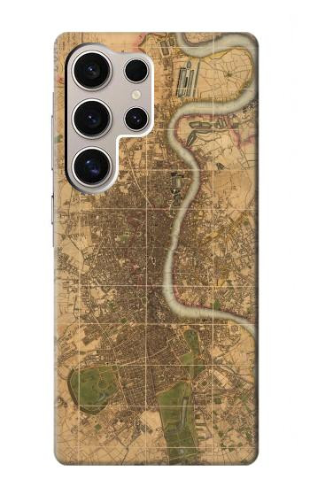 W3230 Vintage Map of London Case Cover Custodia e Flip Case per Samsung Galaxy S24 Ultra