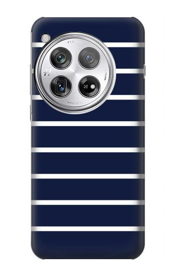 W2767 Navy White Striped Case Cover Custodia e Flip Case per OnePlus 12