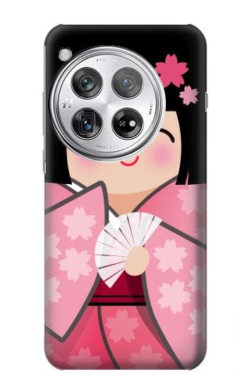 W3042 Japan Girl Hina Doll Kimono Sakura Case Cover Custodia e Flip Case per OnePlus 12