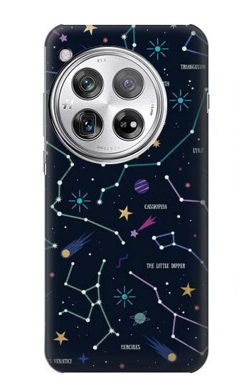 W3220 Star Map Zodiac Constellations Case Cover Custodia e Flip Case per OnePlus 12