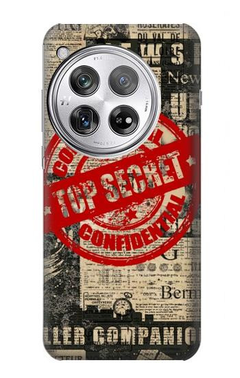 W3937 Text Top Secret Art Vintage Case Cover Custodia e Flip Case per OnePlus 12