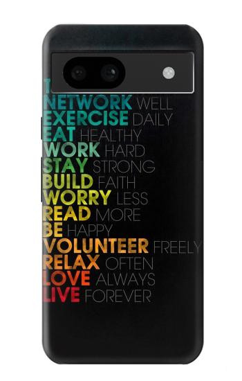 W3523 Think Positive Words Quotes Case Cover Custodia e Flip Case per Google Pixel 8a