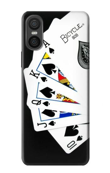 W1078 Poker Royal Straight Flush Case Cover Custodia e Flip Case per Sony Xperia 10 VI