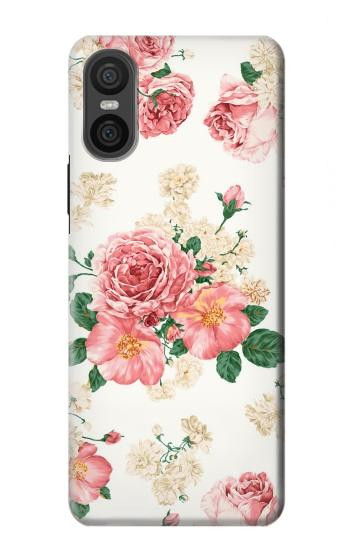 W1859 Rose Pattern Case Cover Custodia e Flip Case per Sony Xperia 10 VI