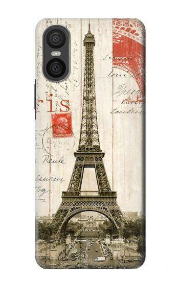 W2108 Eiffel Tower Paris Postcard Case Cover Custodia e Flip Case per Sony Xperia 10 VI