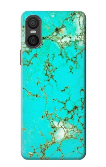 W2377 Turquoise Gemstone Texture Graphic Printed Case Cover Custodia e Flip Case per Sony Xperia 10 VI