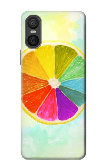 W3493 Colorful Lemon Case Cover Custodia e Flip Case per Sony Xperia 10 VI