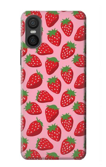 W3719 Strawberry Pattern Case Cover Custodia e Flip Case per Sony Xperia 10 VI