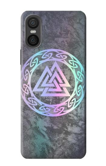 W3833 Valknut Odin Wotans Knot Hrungnir Heart Case Cover Custodia e Flip Case per Sony Xperia 10 VI