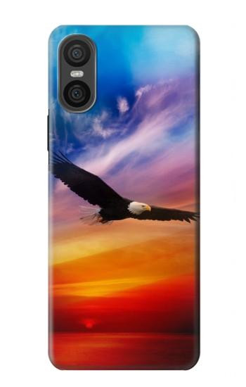 W3841 Bald Eagle Flying Colorful Sky Case Cover Custodia e Flip Case per Sony Xperia 10 VI