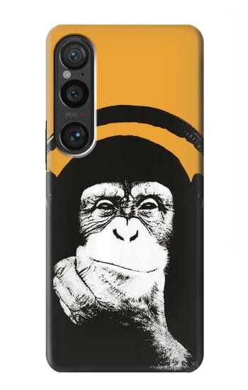 W2324 Funny Monkey with Headphone Pop Music Case Cover Custodia e Flip Case per Sony Xperia 1 VI