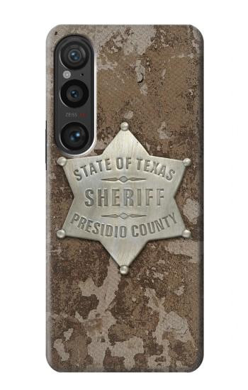 W2868 Texas Presidio County Sheriff Badge Case Cover Custodia e Flip Case per Sony Xperia 1 VI