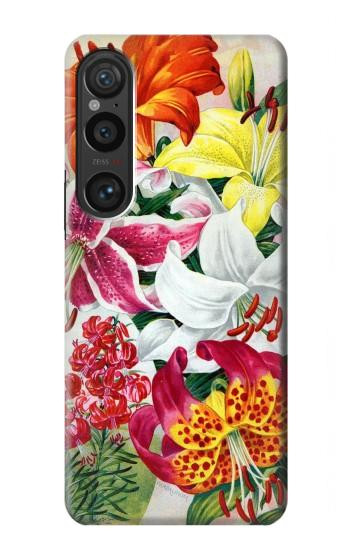 W3205 Retro Art Flowers Case Cover Custodia e Flip Case per Sony Xperia 1 VI