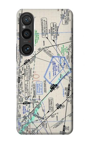 W3882 Flying Enroute Chart Case Cover Custodia e Flip Case per Sony Xperia 1 VI