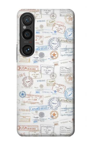 W3903 Travel Stamps Case Cover Custodia e Flip Case per Sony Xperia 1 VI