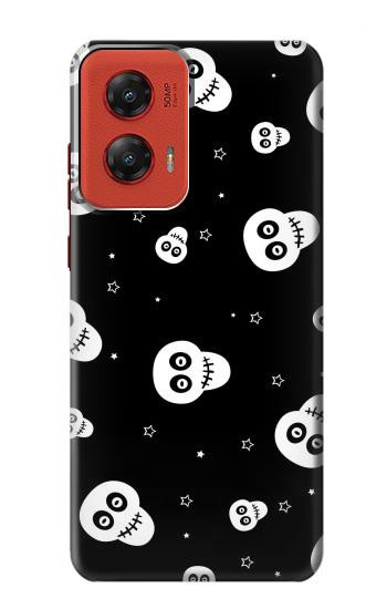 W3261 Smile Skull Halloween Pattern Case Cover Custodia e Flip Case per Motorola Moto G Stylus 5G (2024)