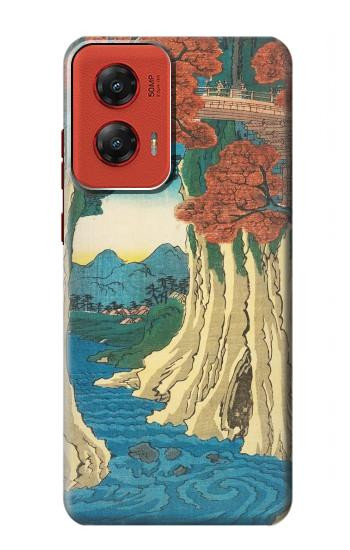 W3348 Utagawa Hiroshige The Monkey Bridge Case Cover Custodia e Flip Case per Motorola Moto G Stylus 5G (2024)