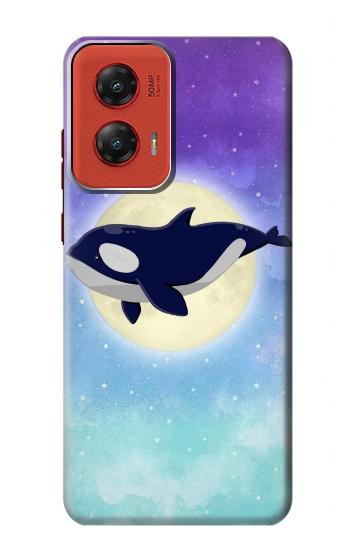 W3807 Killer Whale Orca Moon Pastel Fantasy Case Cover Custodia e Flip Case per Motorola Moto G Stylus 5G (2024)