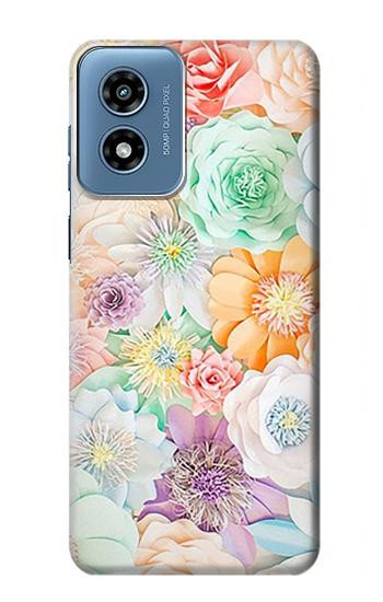 W3705 Pastel Floral Flower Case Cover Custodia e Flip Case per Motorola Moto G Play 4G (2024)