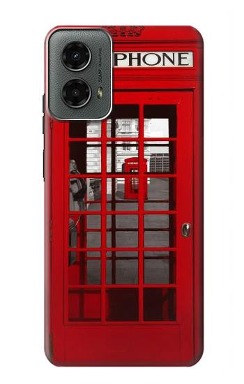 W0058 British Red Telephone Box Case Cover Custodia e Flip Case per Motorola Moto G 5G (2024)