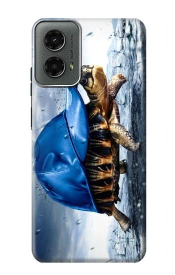 W0084 Turtle in the Rain Case Cover Custodia e Flip Case per Motorola Moto G 5G (2024)