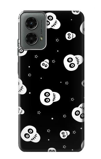 W3261 Smile Skull Halloween Pattern Case Cover Custodia e Flip Case per Motorola Moto G 5G (2024)