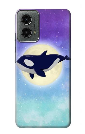 W3807 Killer Whale Orca Moon Pastel Fantasy Case Cover Custodia e Flip Case per Motorola Moto G 5G (2024)