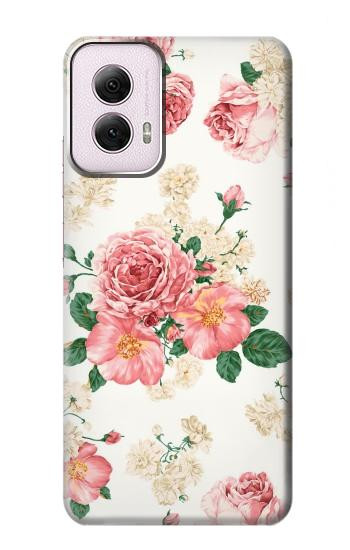 W1859 Rose Pattern Case Cover Custodia e Flip Case per Motorola Moto G Power 5G (2024)