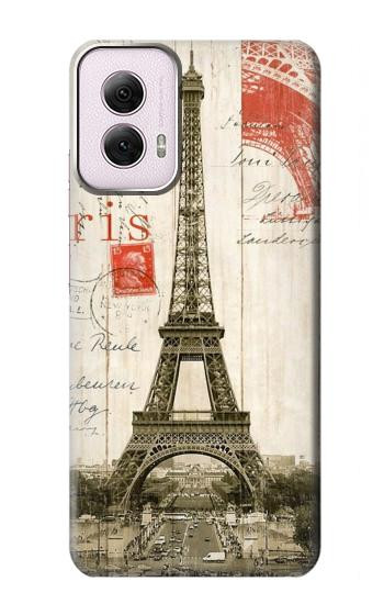 W2108 Eiffel Tower Paris Postcard Case Cover Custodia e Flip Case per Motorola Moto G Power 5G (2024)