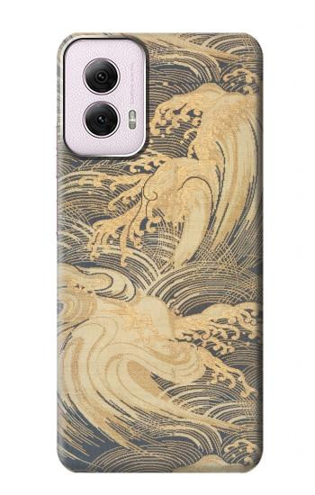 W2680 Japan Art Obi With Stylized Waves Case Cover Custodia e Flip Case per Motorola Moto G Power 5G (2024)