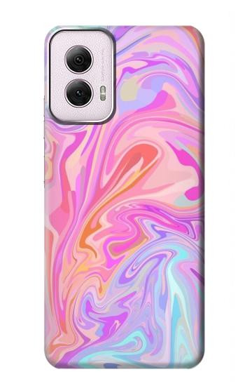 W3444 Digital Art Colorful Liquid Case Cover Custodia e Flip Case per Motorola Moto G Power 5G (2024)