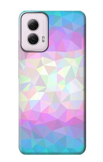 W3747 Trans Flag Polygon Case Cover Custodia e Flip Case per Motorola Moto G Power 5G (2024)