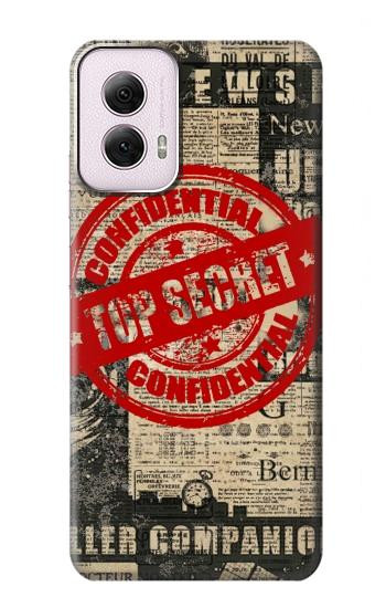 W3937 Text Top Secret Art Vintage Case Cover Custodia e Flip Case per Motorola Moto G Power 5G (2024)