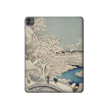 W3350 Utagawa Hiroshige Drum Bridge Yuhi Hill in Meguro Tablet Case Cover Custodia per iPad Pro 13 (2024)