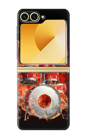 W1431 Skull Drum Fire Rock Case Cover Custodia e Flip Case per Samsung Galaxy Z Flip 6