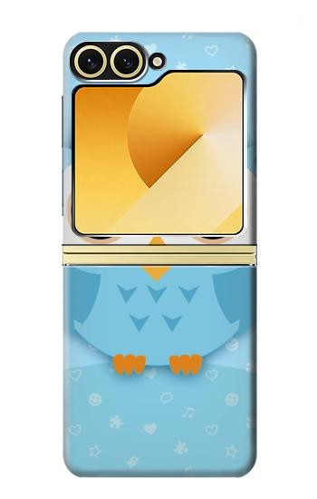 W3029 Cute Blue Owl Case Cover Custodia e Flip Case per Samsung Galaxy Z Flip 6