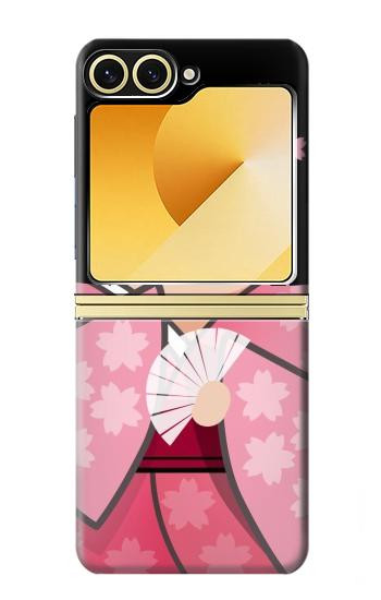 W3042 Japan Girl Hina Doll Kimono Sakura Case Cover Custodia e Flip Case per Samsung Galaxy Z Flip 6